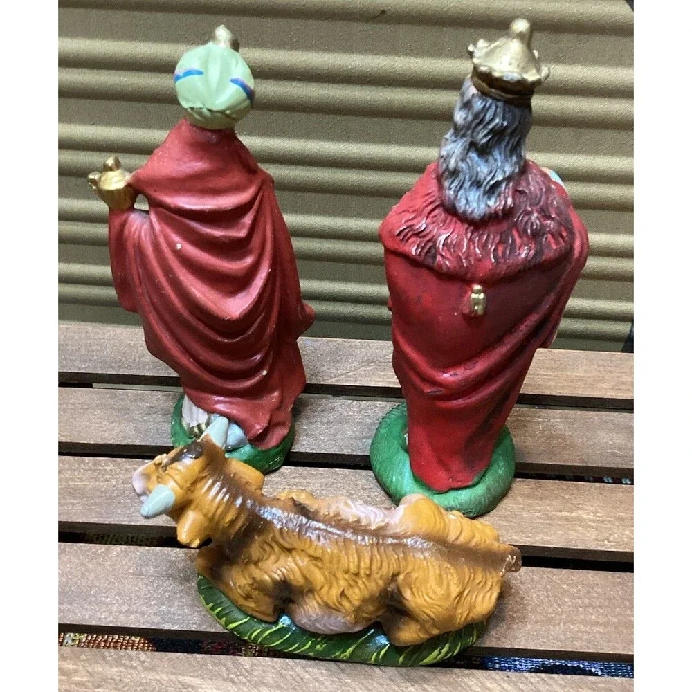 Italy Nativity COW/OX & Wisemen Paper Mache Composite Figure Replacement Vintage